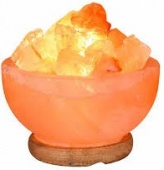 Лампа из гималайской соли в виде чаши с камнями (2,5 кг)