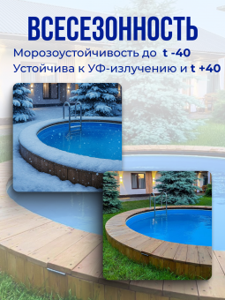 Чаша круглая для бассейна 450 х 165 см 0.6/0.6 мм Голубая фото