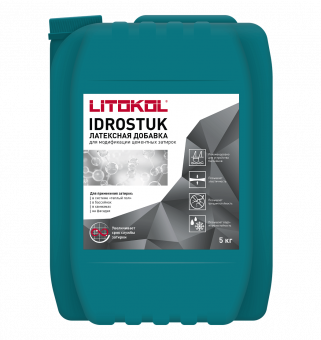 Латексная добавка для затирки IDROSTUK (5 кг.) фото 